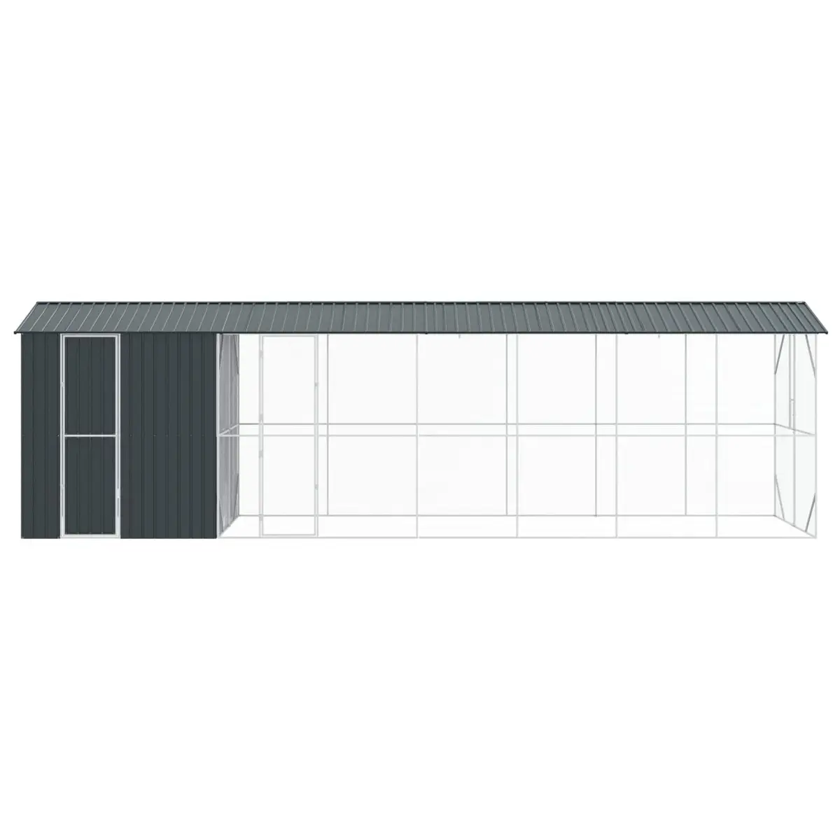 Outdoor Bird Cage Galvanised Steel Rectangular Anthracite Large