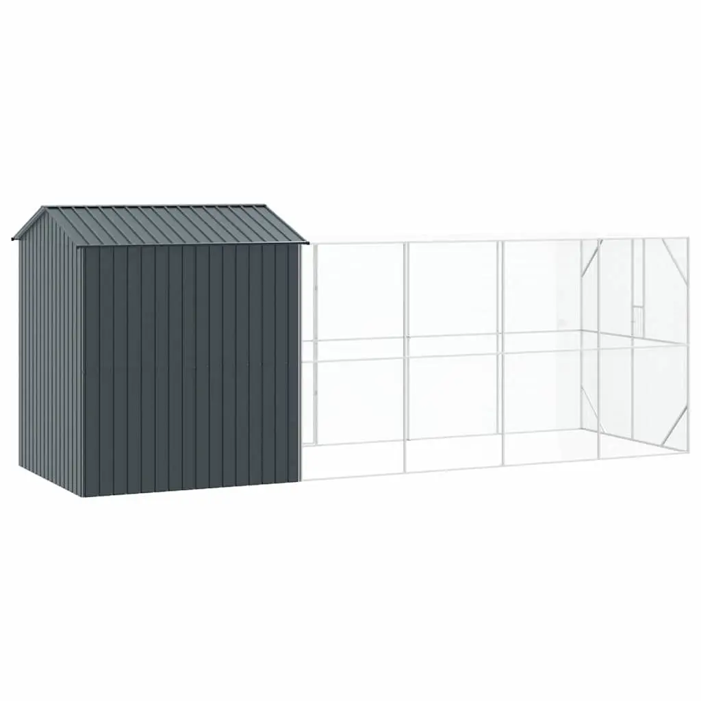 Large Bird Cage Outdoor Aviary Galvanised Steel 621 x 208 x 247 cm Anthracite