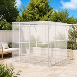 Bird Cage Outdoor Anthracite 210 x 304 x 213 cm Galvanised Steel Garden Aviary