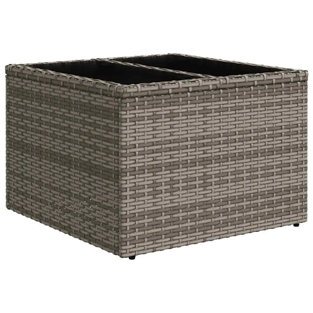 7 Piece Garden Sofa Set with Cushions Grey Poly Rattan Outdoor Furniture