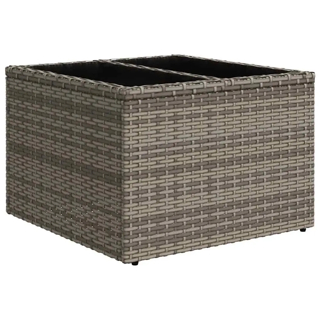 7 Piece Grey Outdoor Garden Sofa Set Poly Rattan Patio Furniture with Cushions