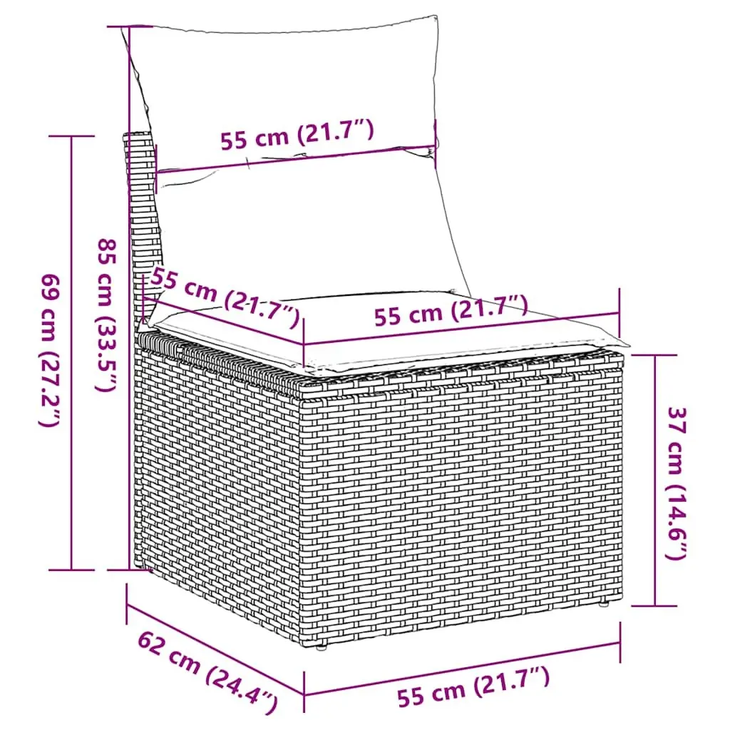 4 Piece Garden Sofa Set with Storage Cushions Grey Poly Rattan Outdoor Patio