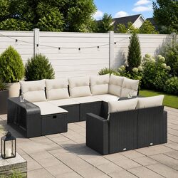 Garden Sofa Set 10 Piece Outdoor Furniture Patio Lounge with Cushions Storage