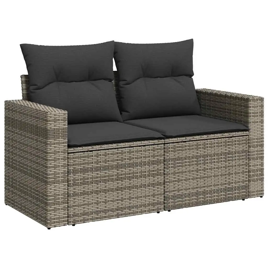 Garden Sofa Set 10 Piece Outdoor Furniture Grey PE Rattan Patio Lounge