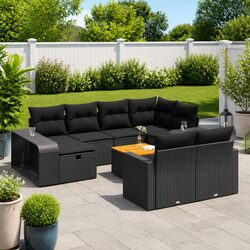 11-Piece Garden Sofa Set Outdoor Furniture Patio Lounge Sectional with Cushions