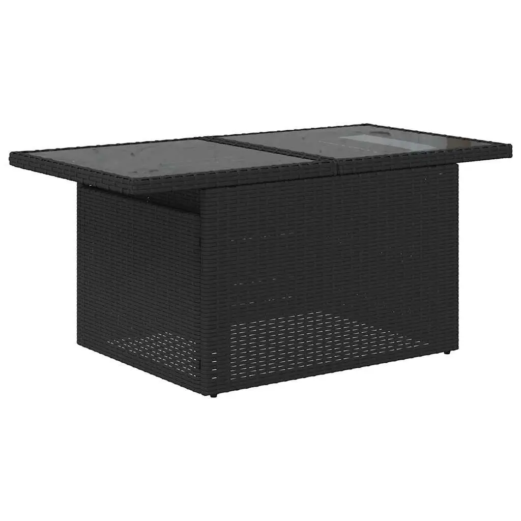 5 Piece Outdoor Garden Sofa Set with Storage Cushions Black Patio Furniture