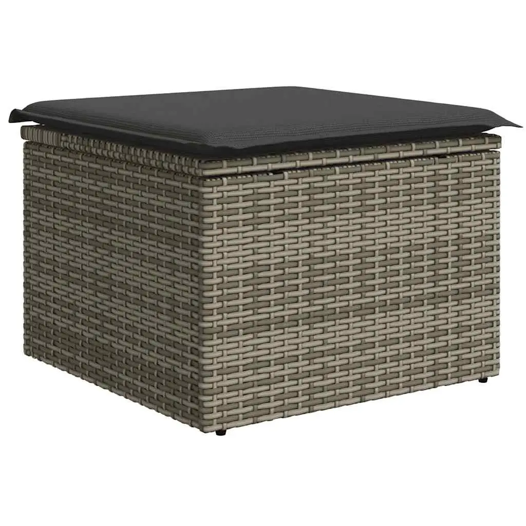 9 Piece Garden Sofa Set Outdoor Patio Furniture with Cushions Grey PE Rattan