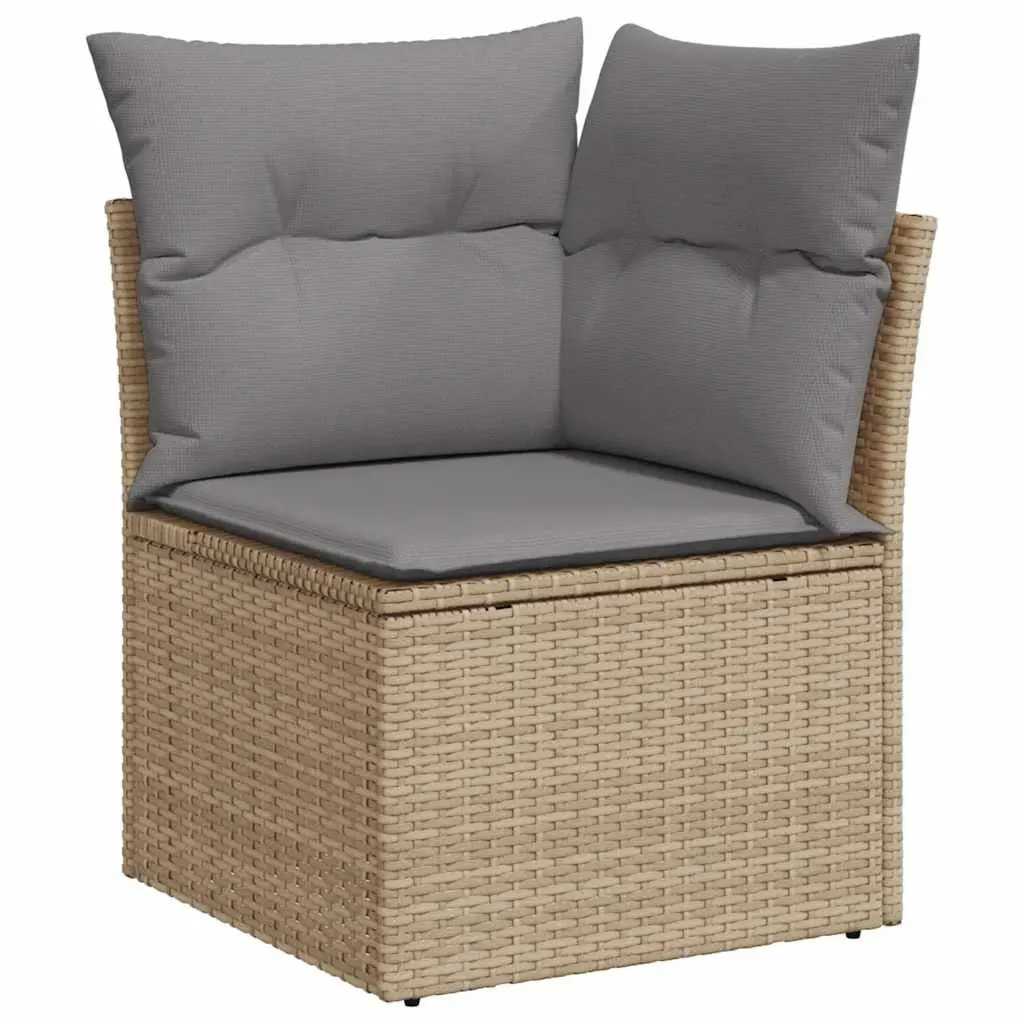 Garden Sofa Set 10 Piece Outdoor Furniture Beige PE Rattan Patio Seating