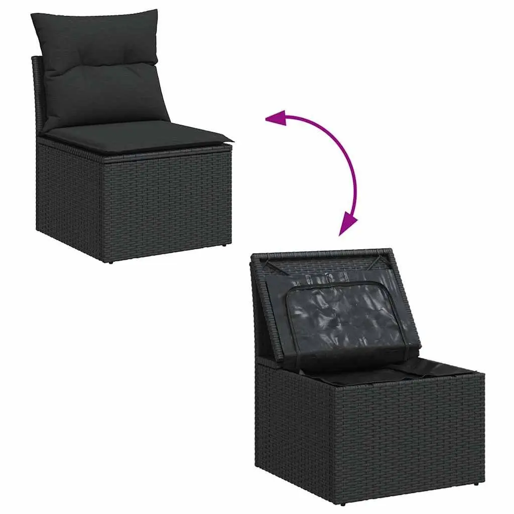 7 Piece Garden Sofa Set Outdoor Furniture Patio Sectional with Cushions Black
