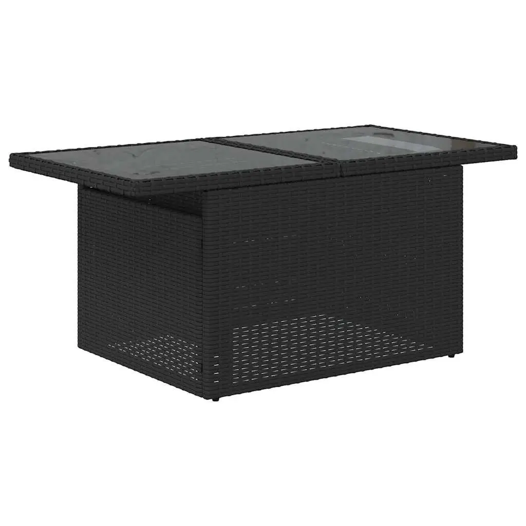 7 Piece Garden Sofa Set with Cushions Black Outdoor Furniture Patio Sectional