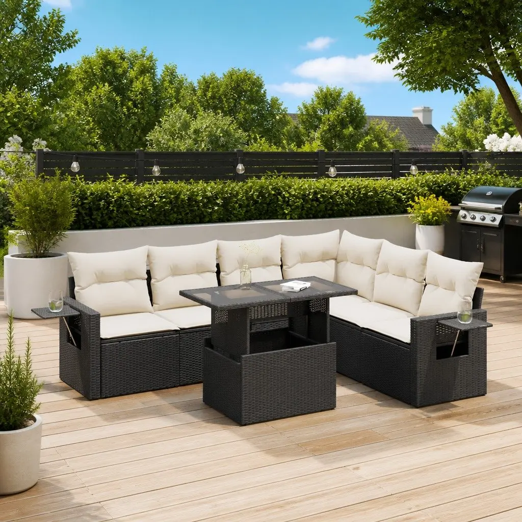 7 Piece Garden Sofa Set Outdoor Lounge Furniture Patio Seating with Cushions