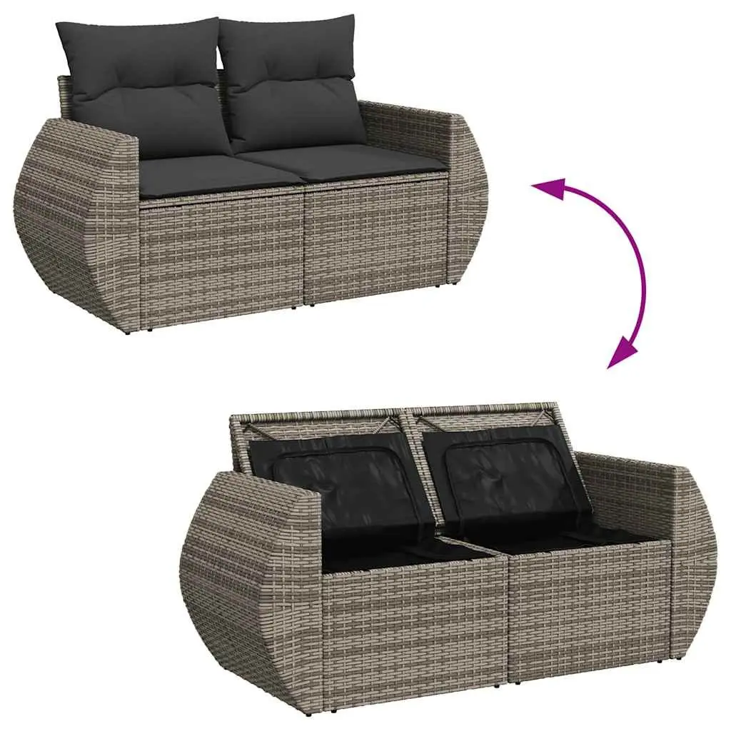 7 Piece Garden Sofa Set Outdoor Patio Furniture Lounge Chairs Table Grey