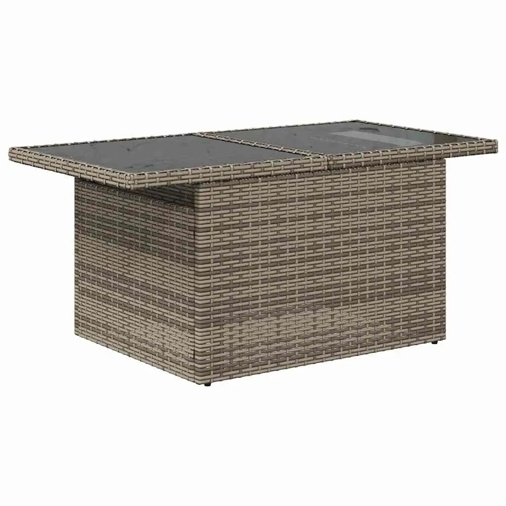 6 Piece Garden Sofa Set with Storage Grey Outdoor Patio Furniture Cushions