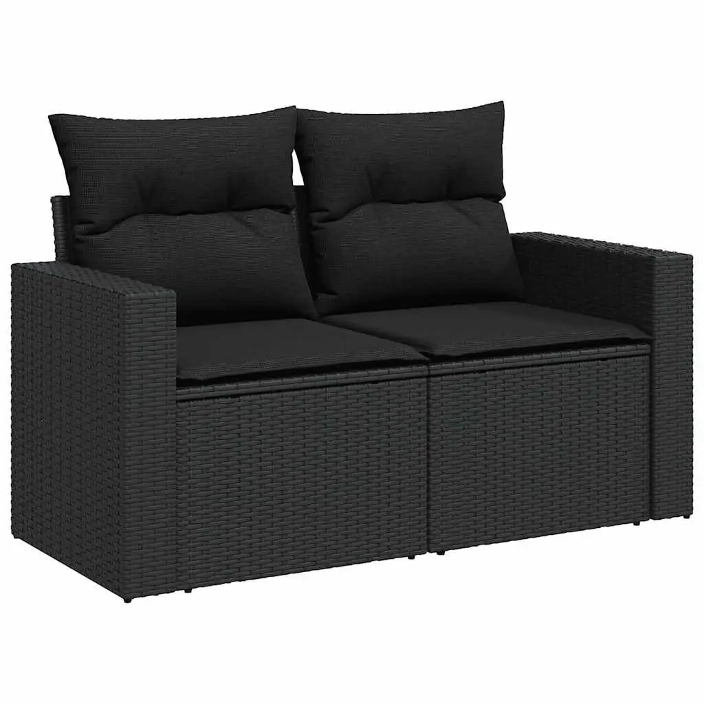 5 Piece Garden Sofa Set with Cushions Black Outdoor Patio Furniture Modular