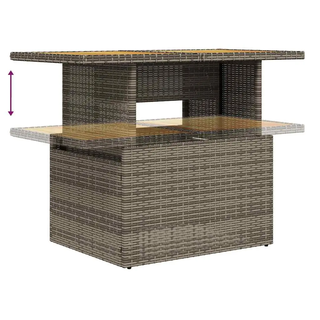 7 Piece Garden Sofa Set with Storage Cushions Grey Outdoor Furniture Patio