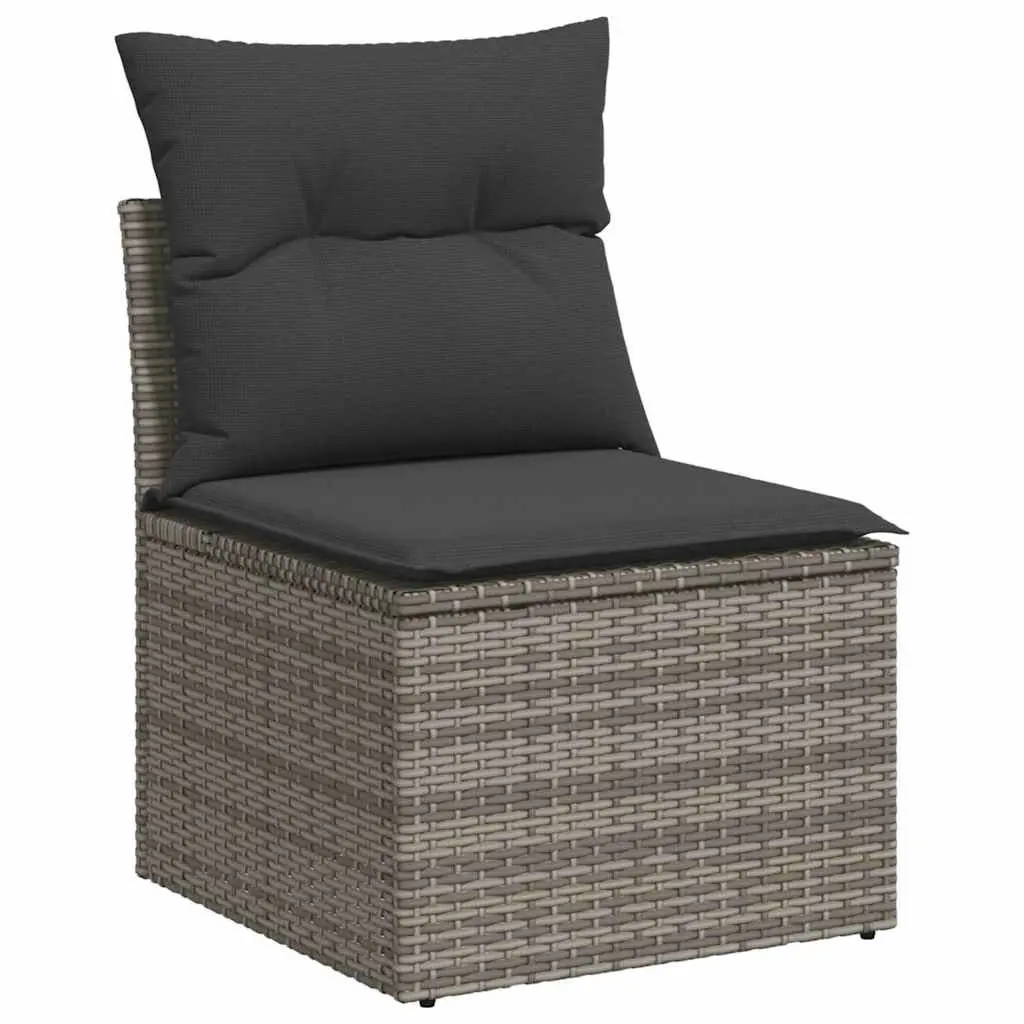 7 Piece Garden Sofa Set with Storage Cushions Grey Outdoor Furniture Patio