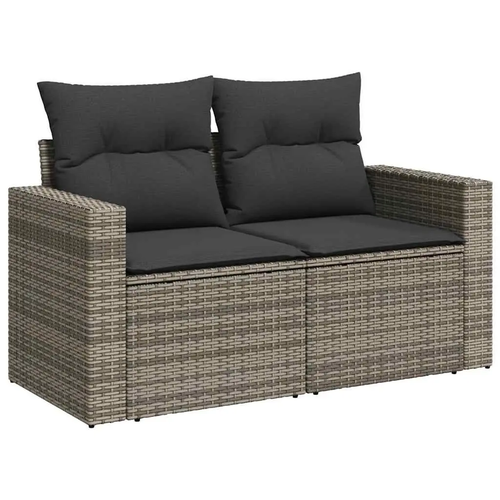 7 Piece Garden Sofa Set with Storage Cushions Grey Outdoor Furniture Patio