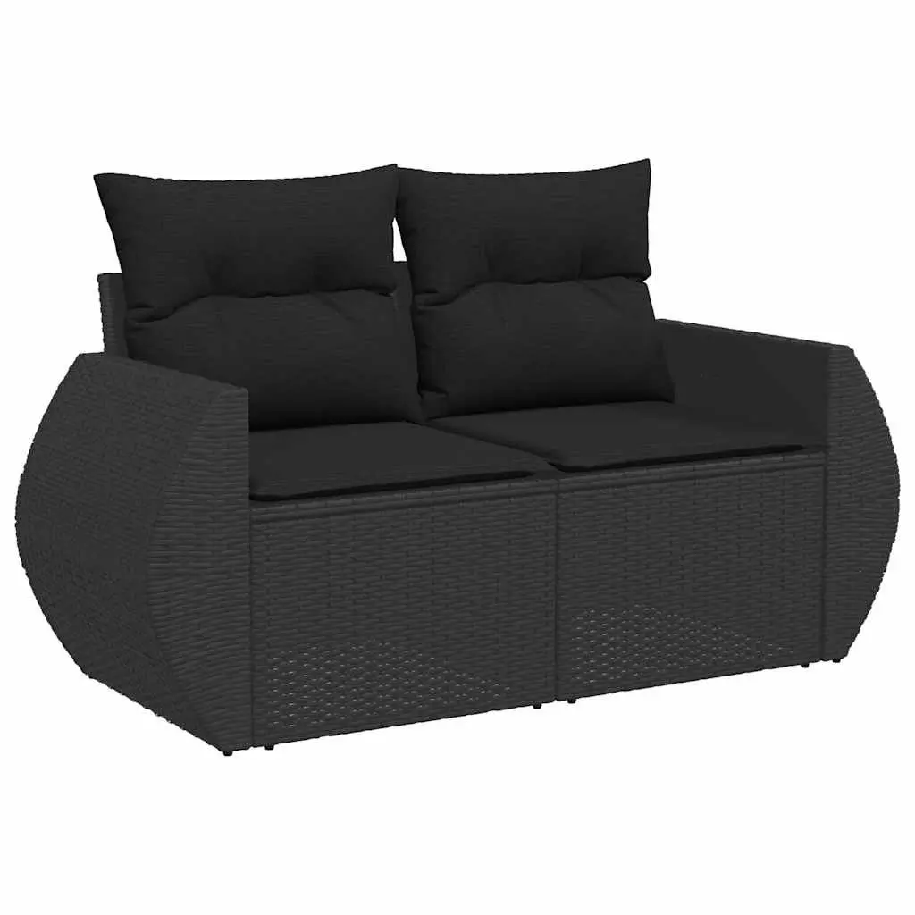 7 Piece Garden Sofa Set with Cushions Black Outdoor Patio Furniture