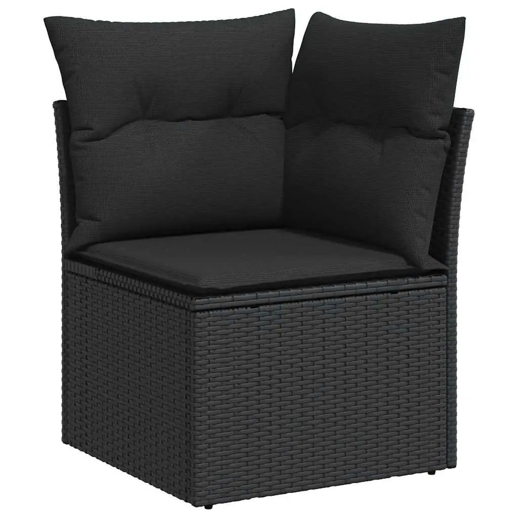 7 Piece Garden Sofa Set with Cushions Black Outdoor Patio Furniture