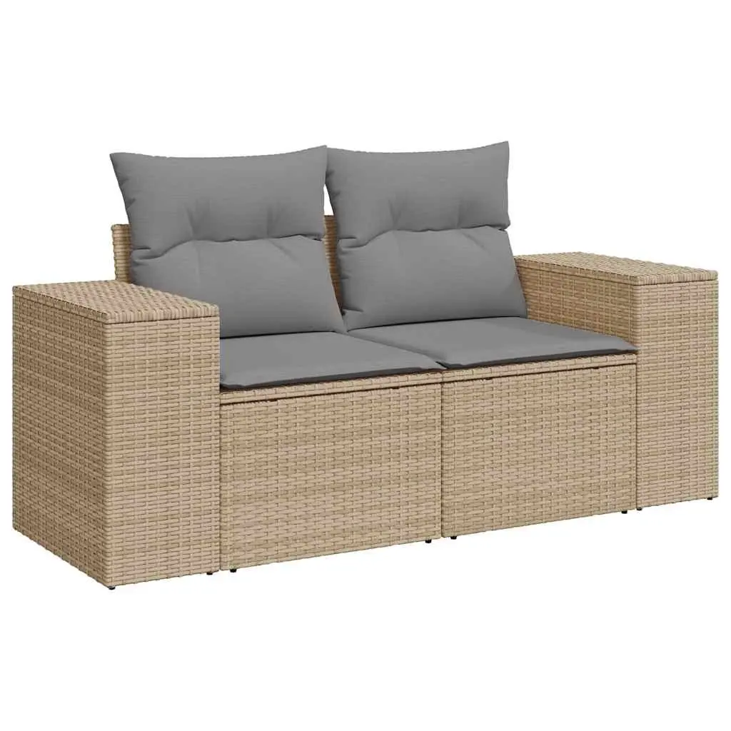 7 Piece Garden Sofa Set Outdoor Furniture Patio Lounge Grey Poly Rattan Cushions