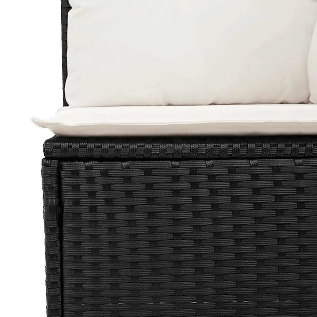 7 Piece Garden Sofa Set with Storage Cushions Outdoor Patio Furniture Black