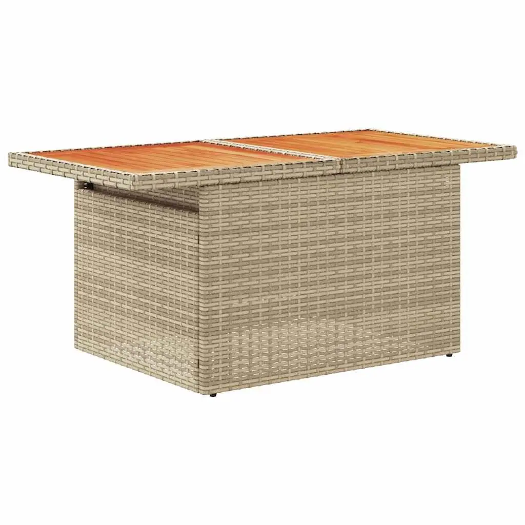 7 Piece Garden Sofa Set with Storage Cushions Beige Outdoor Furniture Patio