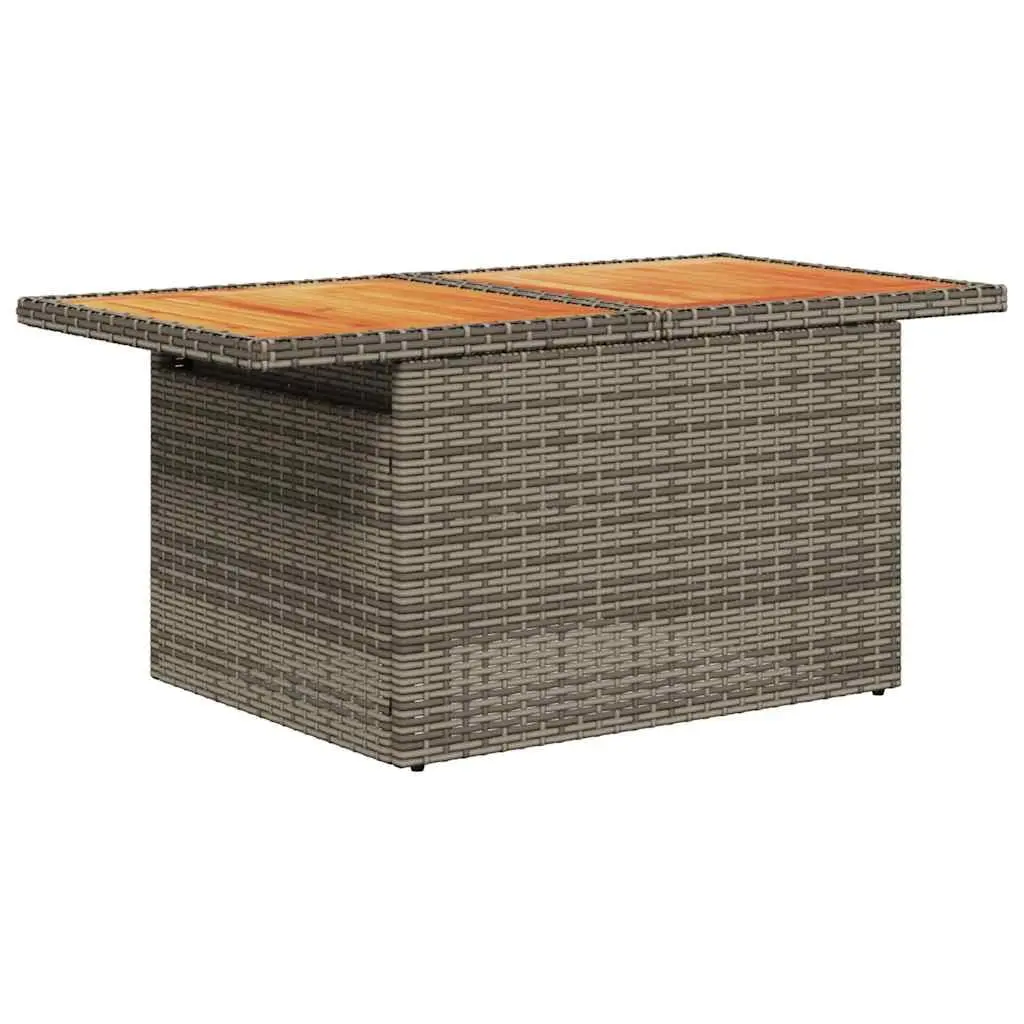 7 Piece Garden Sofa Set Grey Poly Rattan Outdoor Furniture with Storage Cushions