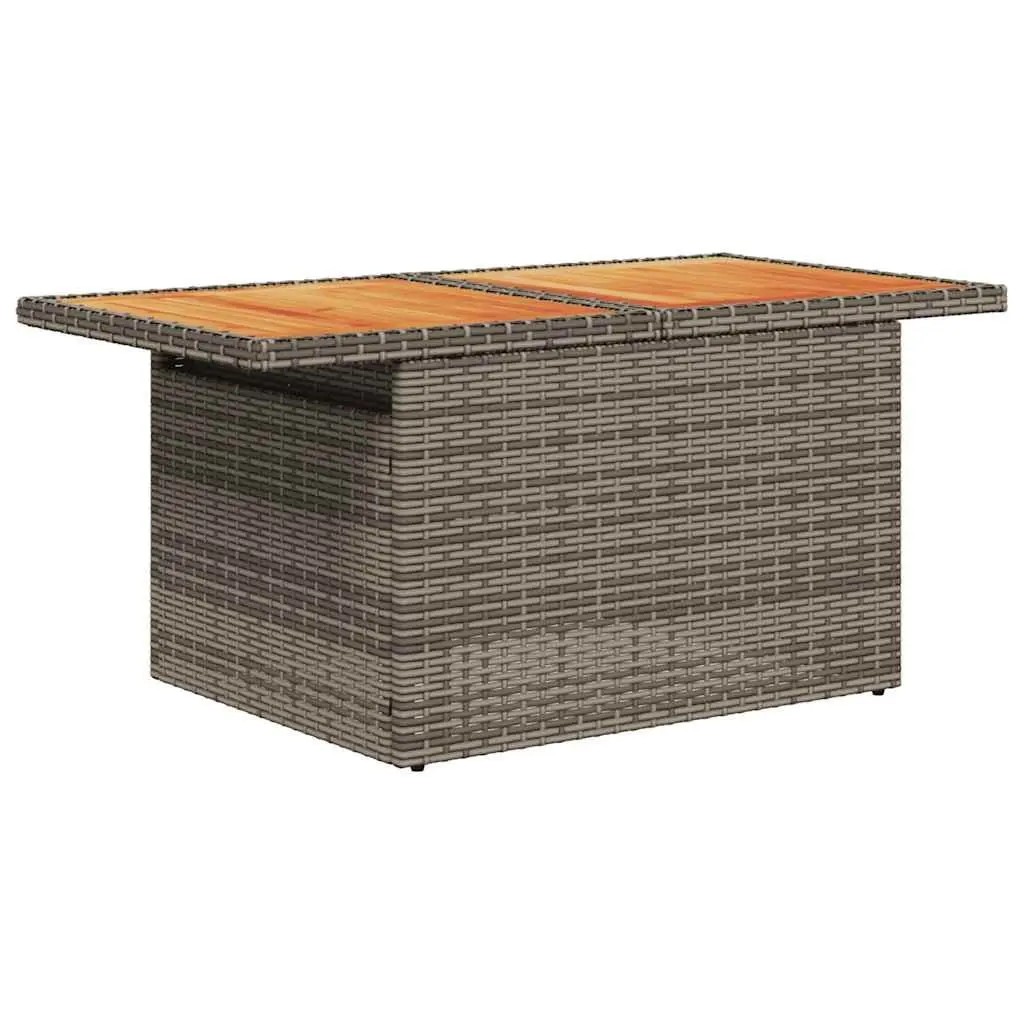 6 Piece Garden Sofa Set with Storage Grey Poly Rattan Outdoor Furniture Patio