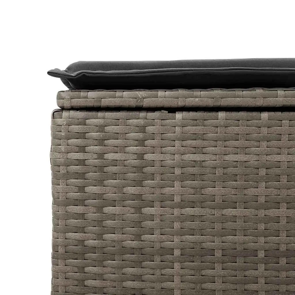 6 Piece Garden Sofa Set with Storage Grey Poly Rattan Outdoor Furniture Patio