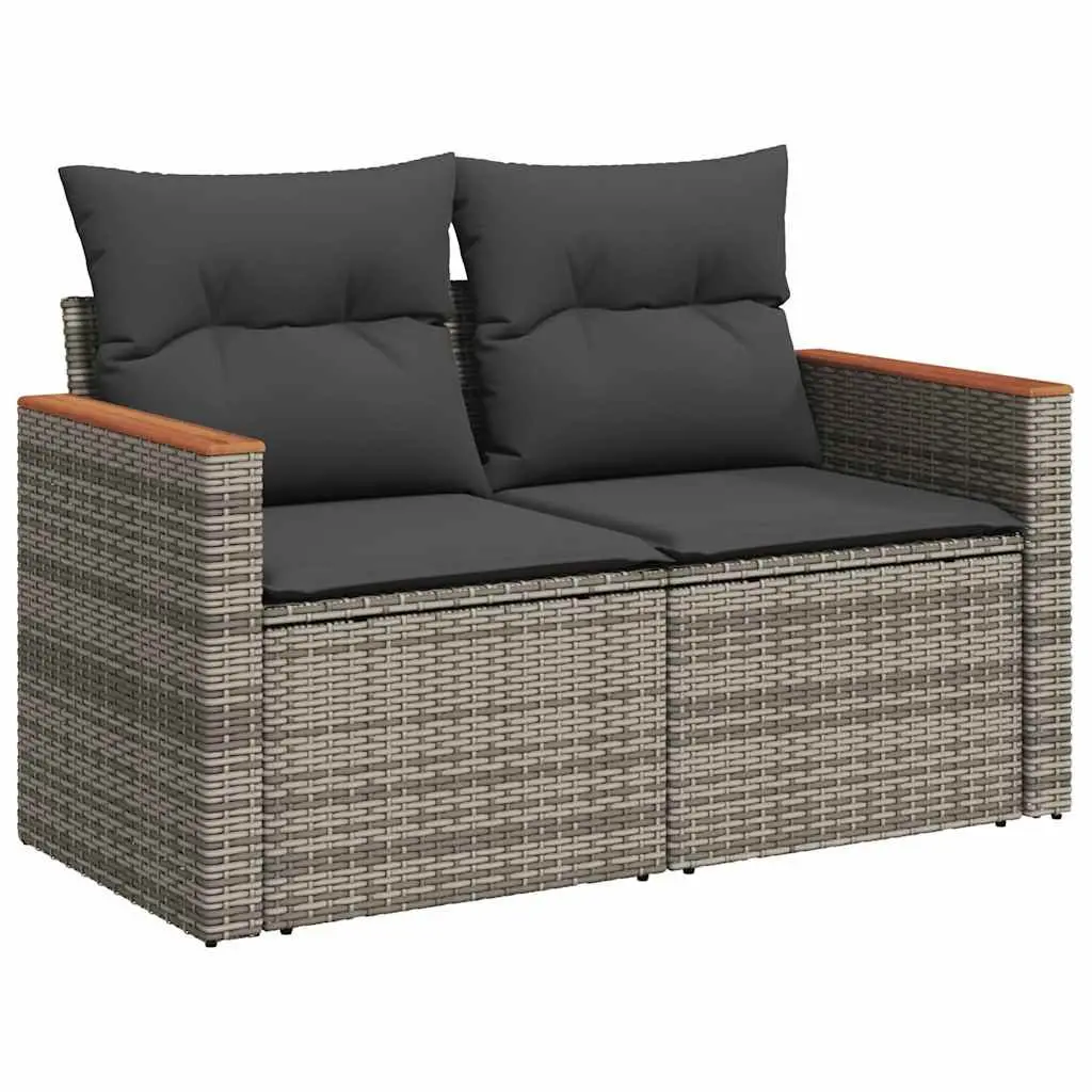 11 Piece Garden Sofa Set Outdoor Furniture Grey Poly Rattan Modular Patio