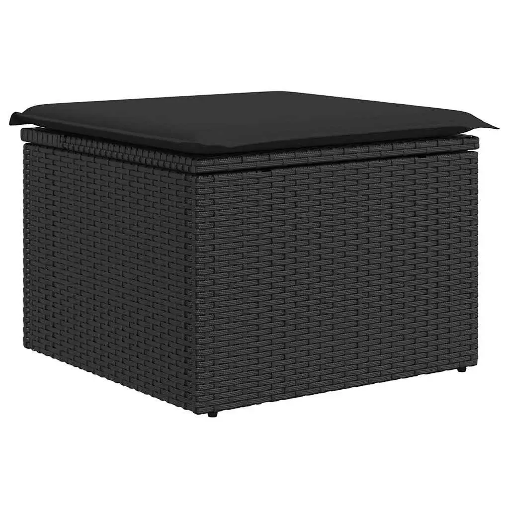 6 Piece Garden Sofa Set with Cushions Outdoor Furniture Patio Rattan Black