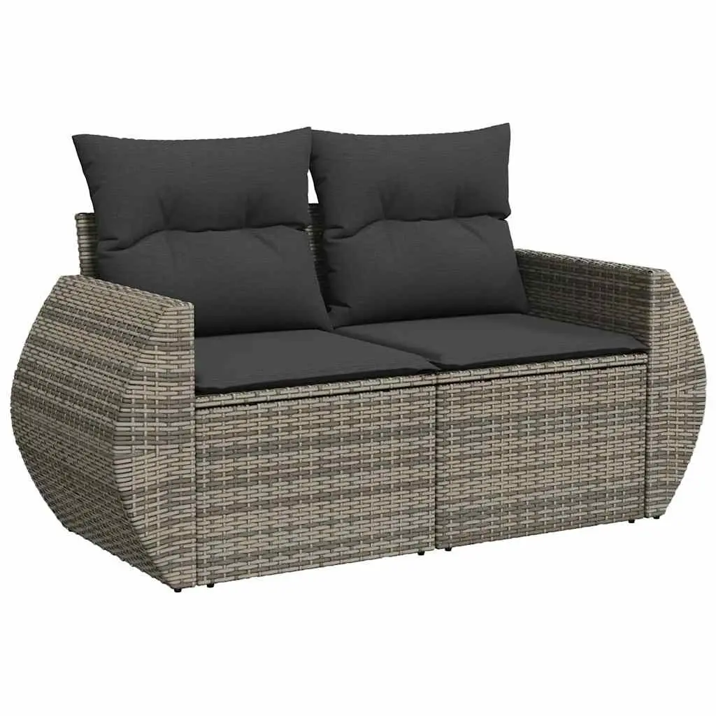 6 Piece Garden Sofa Set with Storage Cushions Grey Outdoor Furniture Patio