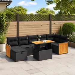 Garden Sofa Set 5 Piece Outdoor Furniture Patio Sectional with Storage Cushions