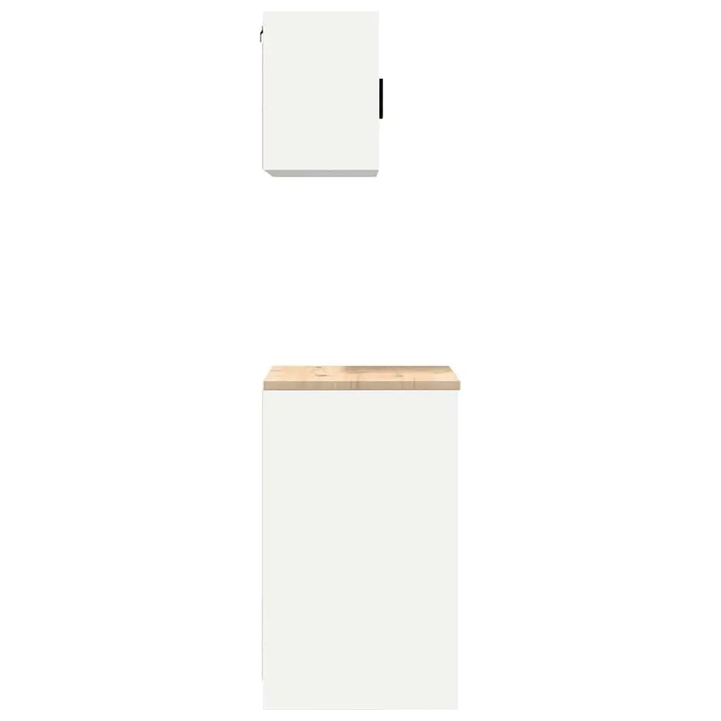 Garage Storage Cabinets 2pc Heavy-Duty White Engineered Wood Tool Organiser