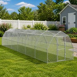 Chicken Run 2.5x12x2.25m Large Outdoor Coop Galvanised Steel Hexagonal Mesh