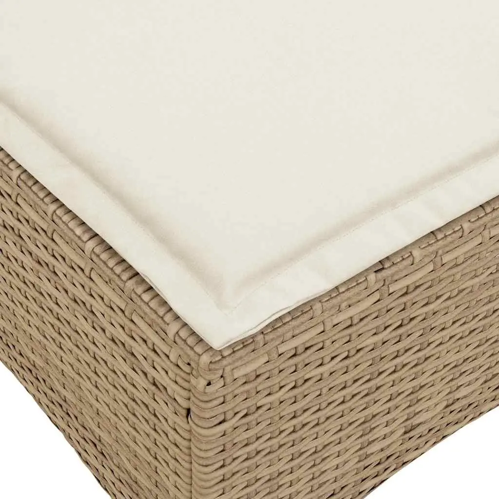 L-Shaped Garden Sofa Set 3 Piece Outdoor Patio Furniture Adjustable Backrest Beige