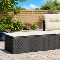 Outdoor Garden Sofa Set 2 Piece with Cushions Black Rattan Patio Furniture