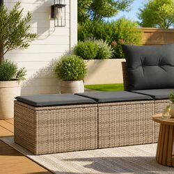 Garden Sofa Set 2 Piece Outdoor Furniture Grey Poly Rattan with Cushions Patio