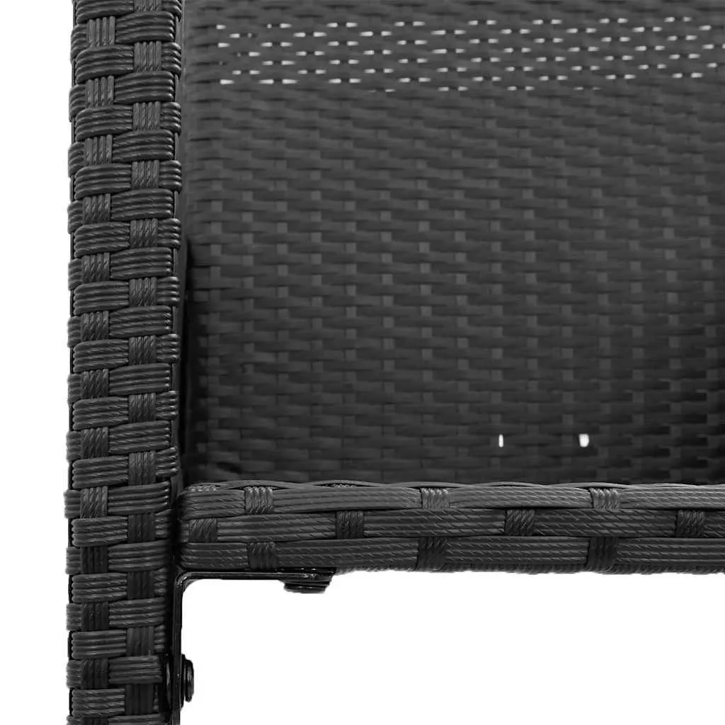 3 Piece Garden Bar Set Outdoor Weather-Resistant PE Rattan Black Patio Furniture
