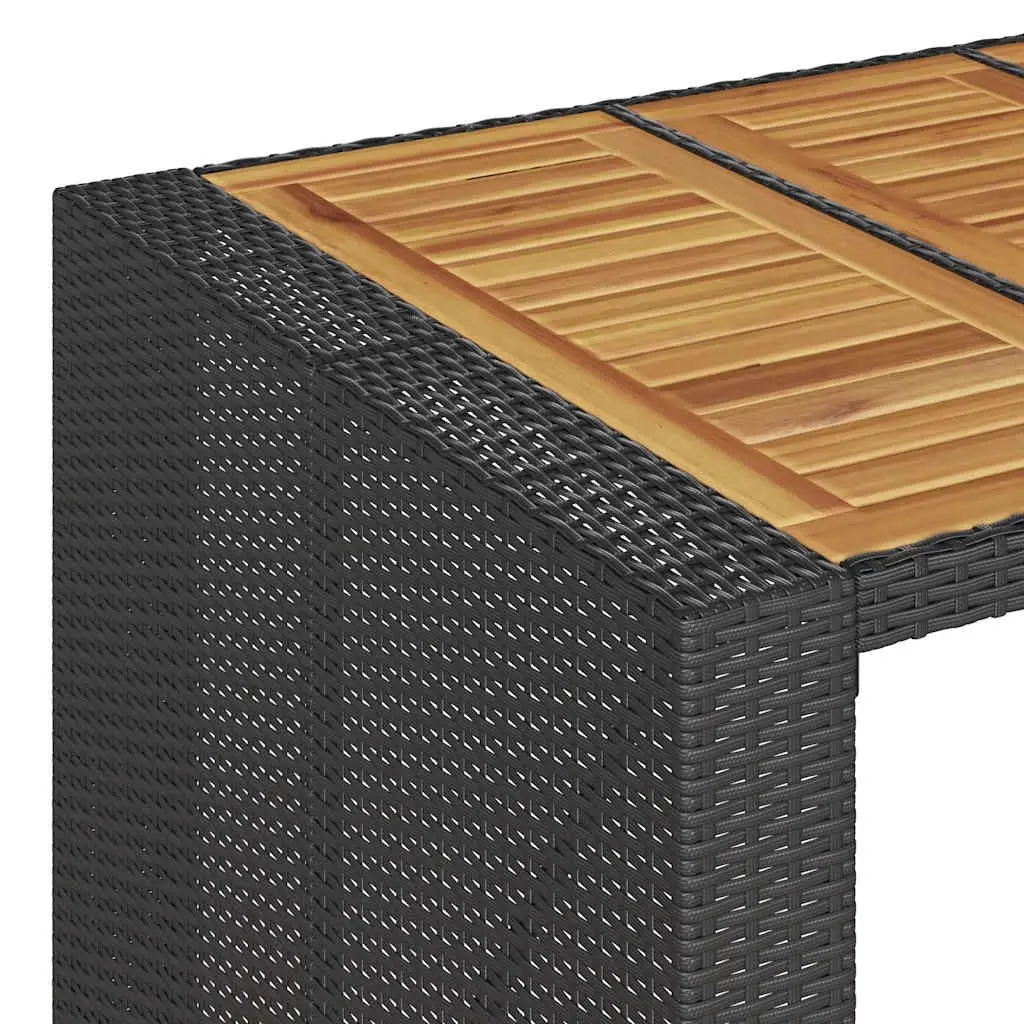 Garden Bar Set 5 Piece Outdoor Patio Furniture Black Poly Rattan with Cushions