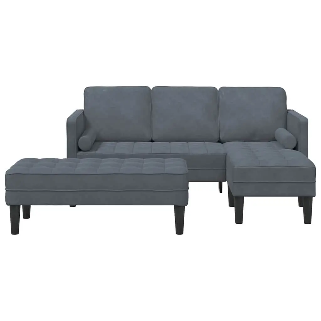 Modular Sofa Set 2-Piece Flexible Arrangement Dark Grey Polyester