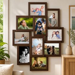 Collage Photo Frame 10 Piece Set 13x18cm Wall Gallery Display Dark Brown