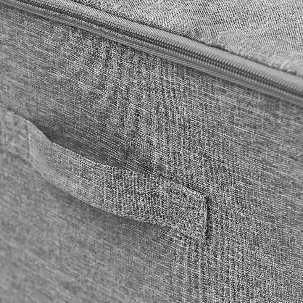 Foldable Fabric Storage Boxes 2 Piece Space-Saving Organiser Grey 43x34x23 cm