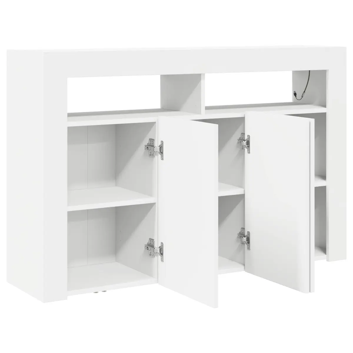 Sideboard Modern Storage Cabinet with RGB LED Lights Engineered Wood White