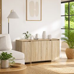 Sideboard Storage Cabinet Sonoma Oak 135cm Modern Living Room Furniture Buffet