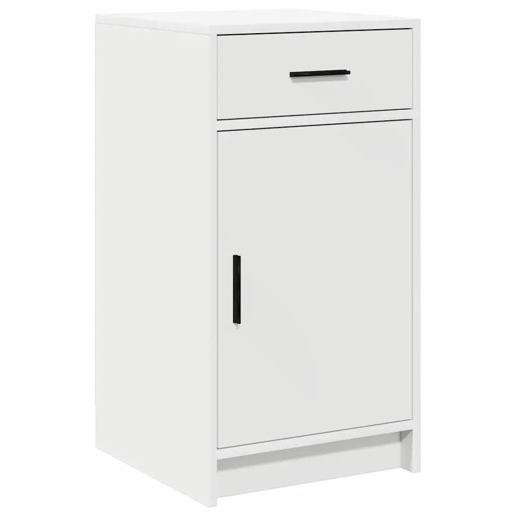 Dressing Table with Mirror Lights Storage 2 pcs White Engineered Wood Bedroom Vanity Unit