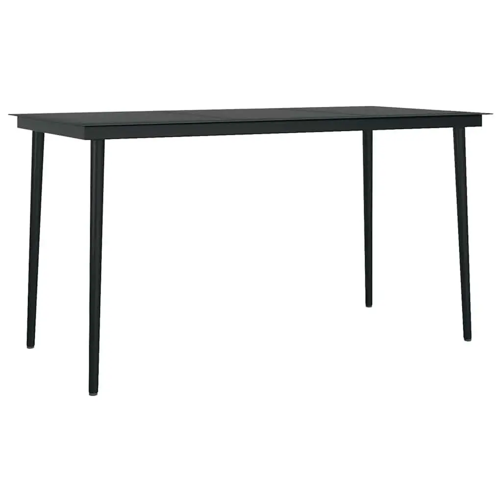 5 Piece Garden Dining Set Outdoor Patio Furniture with Cushions Black Rattan