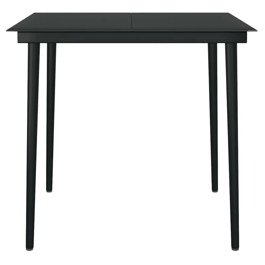 Garden Dining Set 5 Piece Black Poly Rattan Outdoor Furniture with Cushions