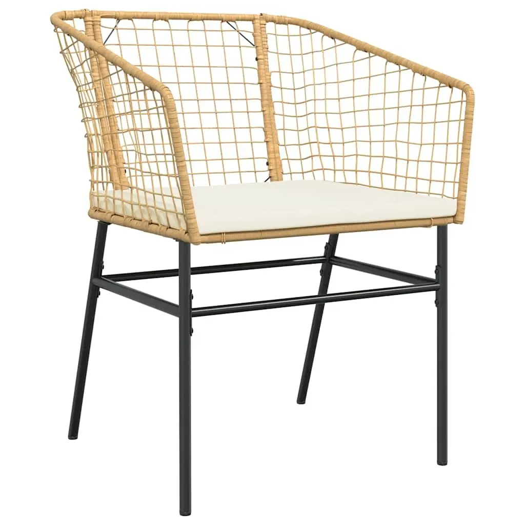7 Piece Garden Dining Set Brown Poly Rattan Glass Outdoor Furniture Patio Chair