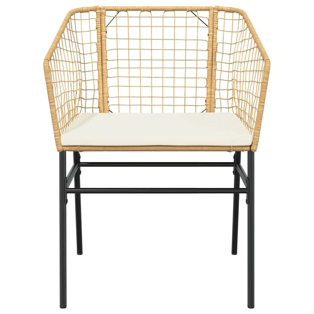 7 Piece Garden Dining Set Brown Poly Rattan Glass Outdoor Furniture Patio Chair
